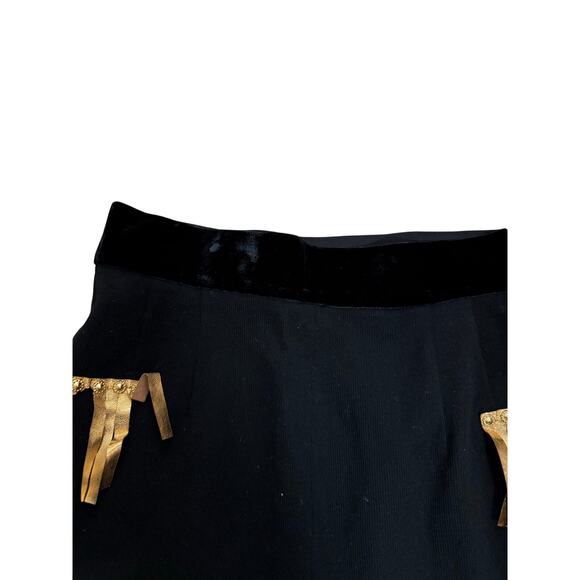 Vintage black and gold handmade pants fringe 1980s - Picture 6 of 10